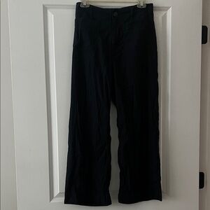 Maeve Linen Blend Black Wide Leg Pants